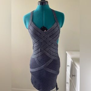 Rock Stella & Jamie Party Dress (Metallic/Grey/Silver/Sparkle, Small)